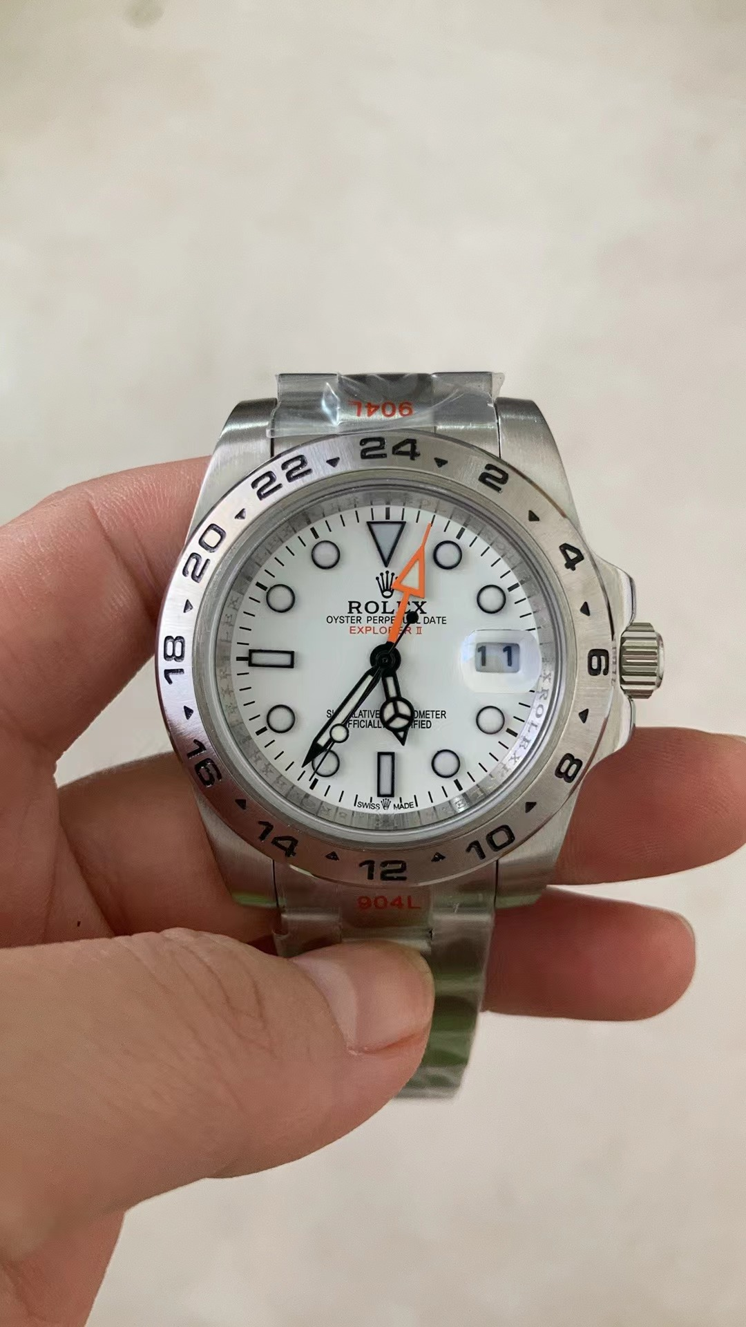 #3 Custom Build Rolex Explorer II 42 White Dial Steel