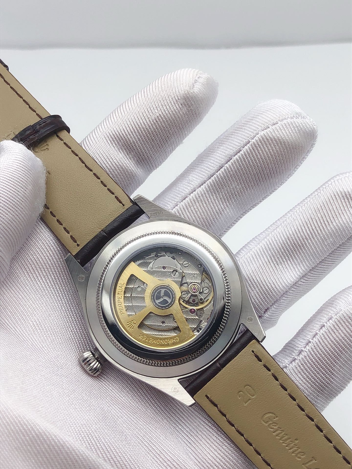 #7 Custom Build - Rolex Perpetual 1908 Ice Blue Guilloché Dial Thumbnail 2